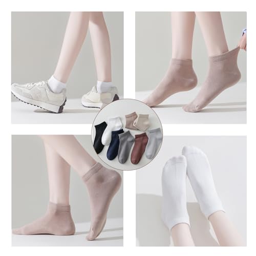 Marchare Womens Ankle Seamless Socks Thin Bamboo Viscose Dress Socks Low Cut Socks Soft Lightweight Black/Dark Grey/Light Grey 3 Pack