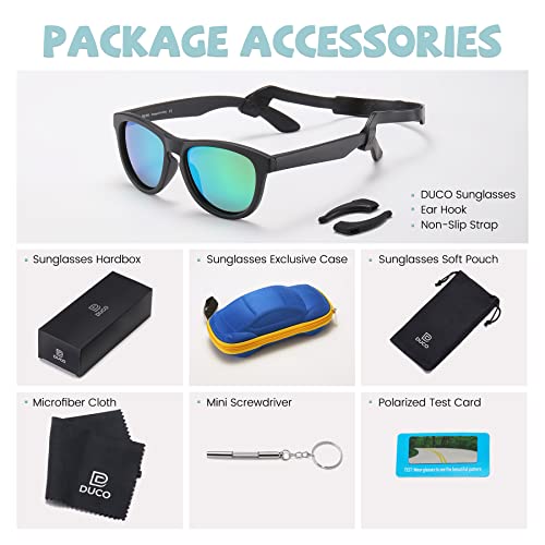 DUCO Toddler Sunglasses for Boys Girls Age 3-5 Polarized Kids Sun Glasses with Strap and UV400 Lens DK031