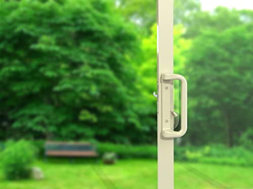 House Guard Black Patio Door Handle Set with Mortise Lock,Suitable for Replacement Sliding Doors Lock 3-15/16”Screw Hole Spacing.Choices That Add a Unique to Your Patio Glass Sliding Door.