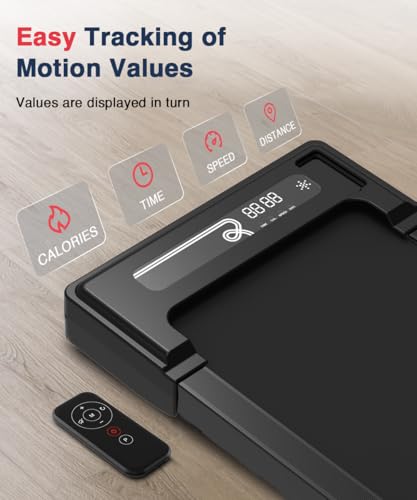 Redliro Walking Pad Treadmill Under Desk, Portable Mini Treadmill with Remote Control, 265lbs Max Weight, Installation-Free Jogging Machine for Home/Office