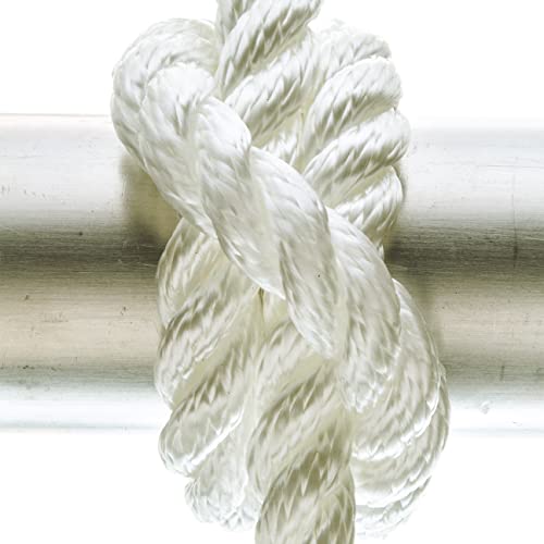 Seachoice 42591 Dock Rope for Boating - 3-Strand Twisted Nylon Line, ⅝-Inch x 20 Feet, White