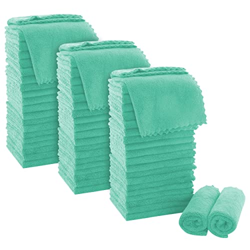 MOONQUEEN Ultra Soft Premium Washcloths Set - 12 x 12 inches - 24 Pack - Quick Drying - Highly Absorbent Coral Velvet Bathroom Wash Clothes - Use as Bath, Spa, Facial, Fingertip Towel (Purple)