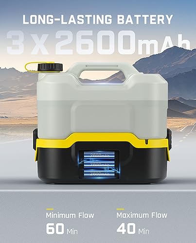 Fanttik NB8 Nano Portable Cordless Electric Sprayer w/2.1Gal Tank, Retractable Spray Head, 2600mAh Lithium Battery, IPX5, 72-98PSI, Portable Pressure Washer for Garden, Camping Shower and Pet Cleaning