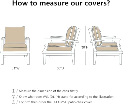 Mrrihand Patio Chair Covers Waterproof, Lounge Deep Seat Cover, Heavy Duty Outdoor Lawn Patio Furniture Covers, 36" W x 37" D x 36" H - 2 Pack
