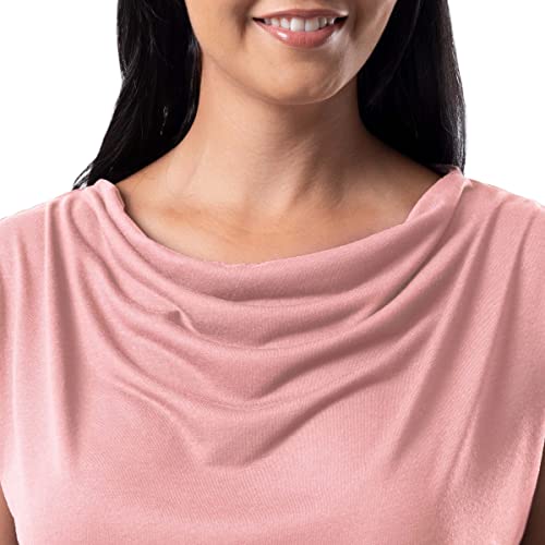 Wright's Women's Jersey Knit Sleeveless Drape Neck Top, Black, Small