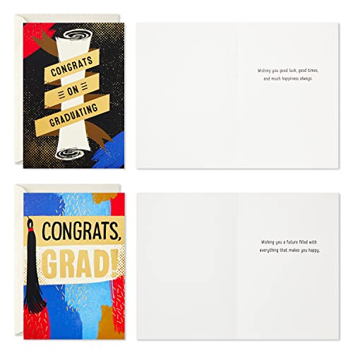 Hallmark Graduation Cards Assortment, Congrats (16 Cards and Envelopes, 4 Designs)