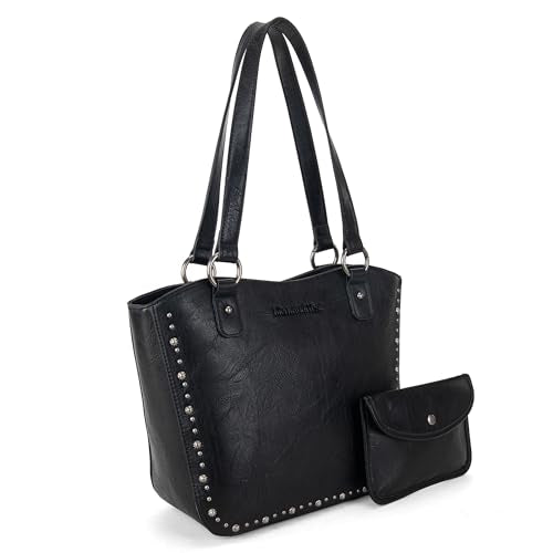 Montana West WesternTwo-Tone Tote Bags for Women Shoulder Purse Hobo Bags with Tassels MWC-G348KH