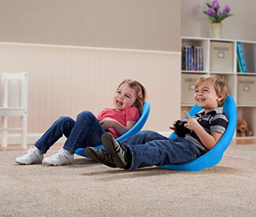 American Plastic Toys Kids Scoop Rocker Chairs for Toddlers & Kids Ages 3 and Up | 4-Pack Blue | Made in USA from Safe Plastics | Great for Indoor and Outdoor Activities
