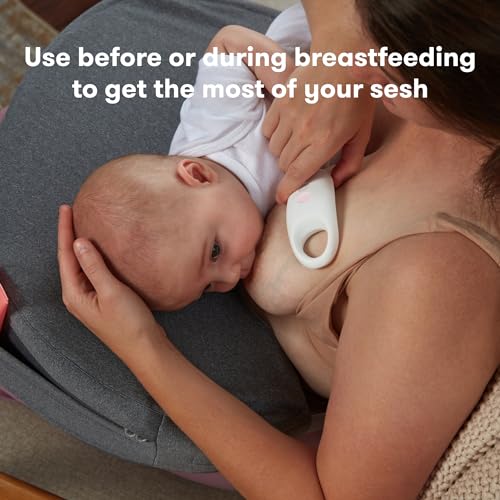 Frida Mom 2-in-1 Lactation Massager, Multiple Modes of Heat + Vibration for Clogged Milk Ducts, Increase Milk Flow, Breast Engorgement - USB Cord Included, White
