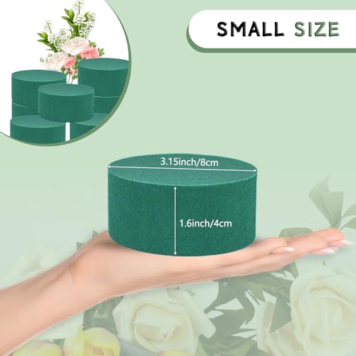 4Pcs Floral Foam Round SUPKING 3.2" Green Wet Dry Flower Foam Blocks Florist Plant Foam for Artificial and Fresh Flower Arrangement
