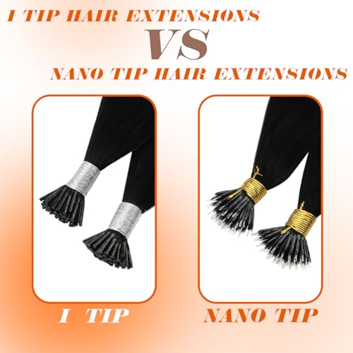 Sunny Hair Nano Tip Hair Extensions Real Human Hair Brown Balayage 22 Inch Nano Extensions Human Hair Balayage Cool Brown To Light Brown Mix Golden Blonde Nano Hair Extensions Real Human Hair 50G