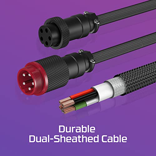 HyperX Coiled Cable - Durable Coiled Cable, Stylish Design, 5-Pin Aviator Connector, USB-C to USB-A - Grey