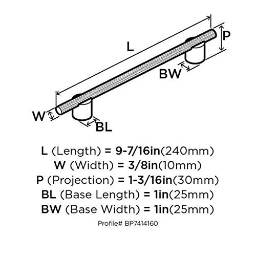 Amerock | Cabinet Pull | Matte Black | 3-3/4 inch (96 mm) Center to Center | Transcendent | 1 Pack | Drawer Pull | Drawer Handle | Cabinet Hardware