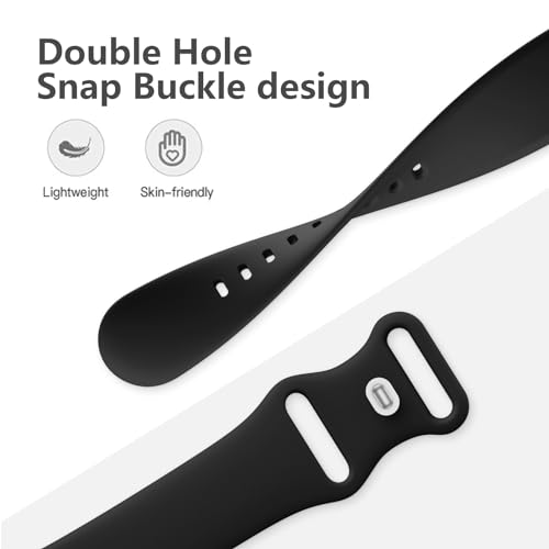 IMIVIO Sport Band Compatible with iwatch bands for women 38mm 40mm 41mm 42mm 44mm 45mm 49mm for Women Men, Soft Silicone Waterproof Replacement Strap for iWatch Bands Series 9 8 7 6 5 4 3 2 1 SE Ultra/Ultra 2, Black S/M