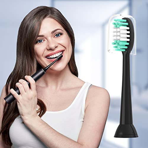 Everystep Replacement Toothbrush Heads 10 Pack for AquaSonic Black Series for Vibe Series Black Series pro, and for Duo Series pro Electric Toothbrush,Balck