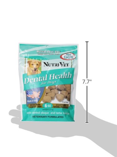 Nutri-Vet Dental Health Soft Chews for Dogs - Helps Control Plaque and Tartar Buildup - Natural Hickory Smoke Flavor - 70 Count - 6 oz