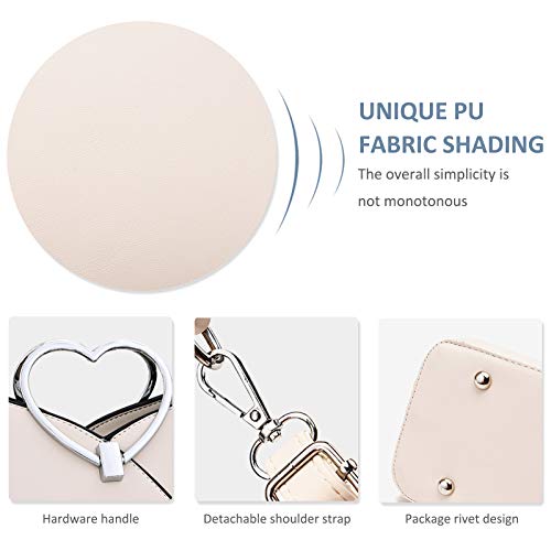 NICOLE & DORIS Fashion Handbag for Women Top Handle Bag PU Leather Messenger Bag Waterproof Shoulder Bag Ladies Crossbody Bag With Heart Shaped Handle Khaki