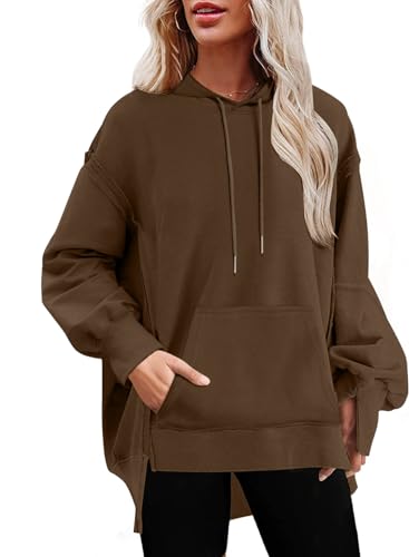 SHEWIN Womens Fall Fashion 2024 Y2k Hoodie Long Sleeve Lightweight Pullover Oversized Sweatshirt Hoodies for Women Black