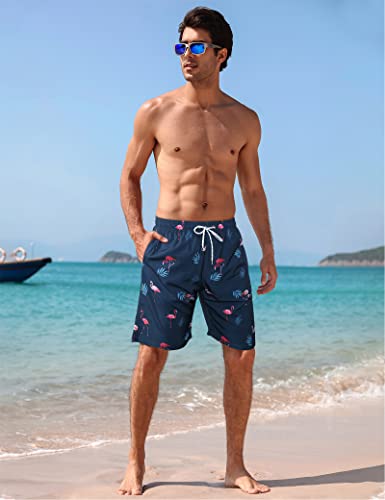 BOJIN Mens Swim Trunks Quick Dry Swim Shorts Mesh Lining Bathing Suit Swimwear Beachwear BJ309 Blue Green M