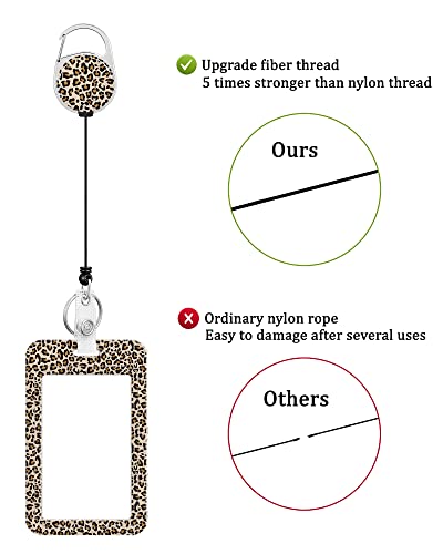 2 Pack Badge Holder and Heavy Duty Retractable Reel, ID Badge Holders with Retractable Clip for Nurse Teacher Student Office Women Men