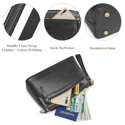 S-ZONE Small Genuine Leather Crossbody Bags for Women Purse and Handbag Wristlet