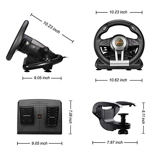 PXN Xbox Steering Wheel V3II 180° PC Gaming Racing Wheel Driving Wheel, with Linear Pedals and Racing Paddles for PC, PS4, Xbox One, Xbox Series X|S, Nintendo Switch - Black