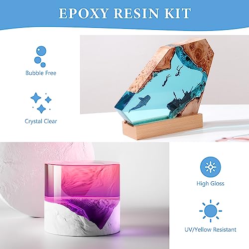 Epoxy Resin 1 Gallon - Crystal Clear Epoxy Resin Kit - Self-Leveling, High-Glossy, No Yellowing, No Bubbles Casting Resin Perfect for Crafts, Table Tops, DIY 1:1 Ratio