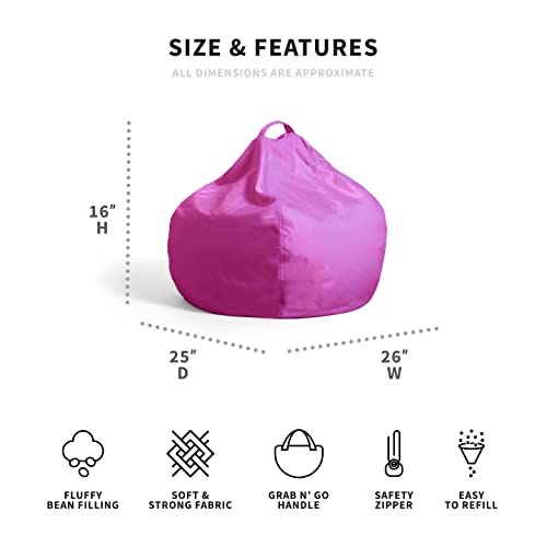 Big Joe Classic Bean Bag Chair, Black Smartmax, Durable Polyester Nylon Blend, 2 feet Teardrop