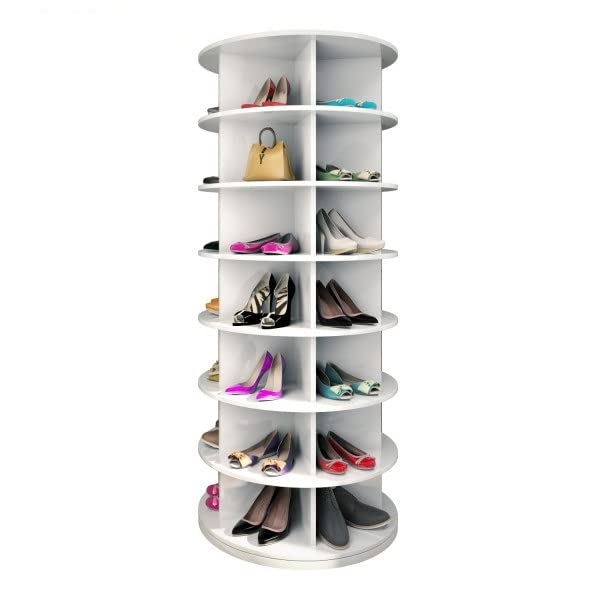Weinstein storage Original Rotating Shoe Rack Tower, Original 7-Tier Hold Over 35 Pairs of Shoes, Spinning Shoe Display Lazy Susan, Revolving 360 Shoe Rack Tower, Rotate Shoes Closet Organization.