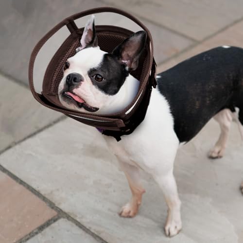 QBLEEV Dog Cone Collar, Soft Dog Cone Breathable Dog Cone for Dogs After Surgery Small Dog Cone Alternative Adjustable Protective Dog Recovery Collar Pet Neck Cone Plastic Elizabethan Collar S