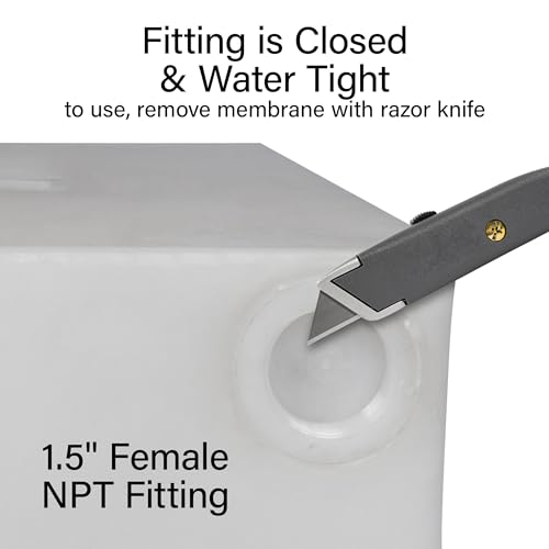 44 Gallon RV Fresh Water Tank, Potable Water Storage Tank for Drinking, Cooking, Cleaning, Showering, for Campers, Trailers, Motorhomes, RVs, Low-Profile Shape, 53.5" x 37.5" x 5.5" (WT-1503)