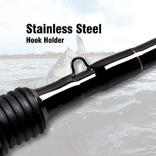 Fiblink 4 Pieces Travel Spinning Rod Medium Carbon Spinning Fishing Rod Portable Fishing Rod (6'6" Medium.)