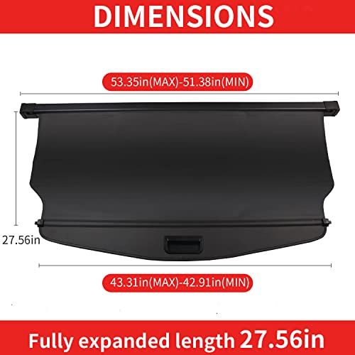 Marretoo 2018-2025 2026 for Chevy Chevrolet Equinox GMC Terrain Cargo Cover Accessories 2024 Black Retractable Trunk Cover Security Shield Shade (Not for EV)