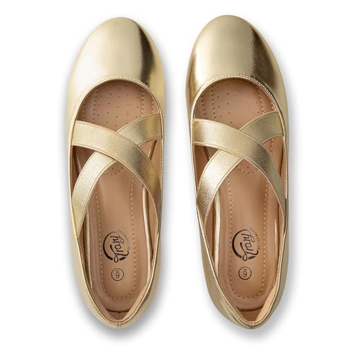 Trary Ballet Flats for Women, Ballet Shoes, Women Ballet Flats with Arch Support, Wide Width Women's Flats, Black Flats with Ankle Strap, Round Toe Mary Jane Shoes Women, Ballet Flats, Strappy Flats