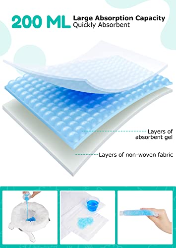 Newnice 30 Packs Disposable Liners with 200ML Absorbent Pads, Portable Travel Bags Compatible with OXO Tot 2-in-1 Go Potty, Training Liners Fit Most Chairs for Kids, Toddlers