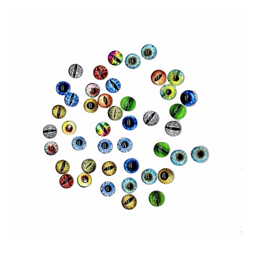 100PCS 6MM Dragon Eyes Glass Cabochon for Clay Doll Making Sculptures Props Craft Jewelry DIY Findings Small Size About 0.24inches