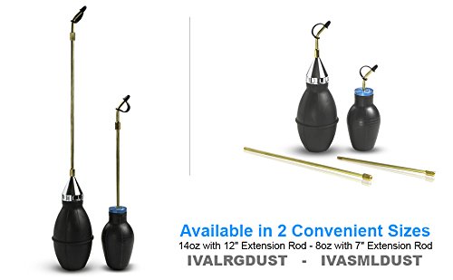 Ivation Bulb Duster Sprayer – Handheld, 7" Extendable Applicator for Earth & Other Home Powder Applications – Non-Toxic, All-Natural – Small