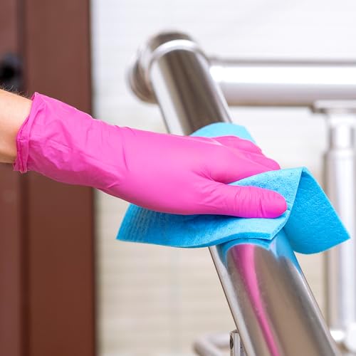 SwiftGrip Powder-Free Nitrile Gloves, X-Small, 50ct Box - 3-mil, Disposable, Latex-Free, for Kitchen, Cleaning, Estheticians, Hair Stylist - Pink/Fuchsia