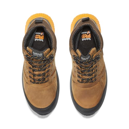 Timberland PRO Men's Reaxion Mid Composite Safety Toe Waterproof Industrial Hiker Work Boot, Brown/Orange-2024 New, 9.5