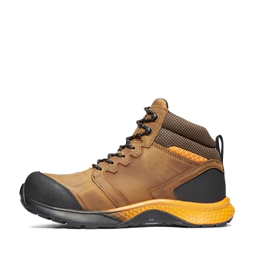 Timberland PRO Men's Reaxion Mid Composite Safety Toe Waterproof Industrial Hiker Work Boot, Brown/Orange-2024 New, 9.5