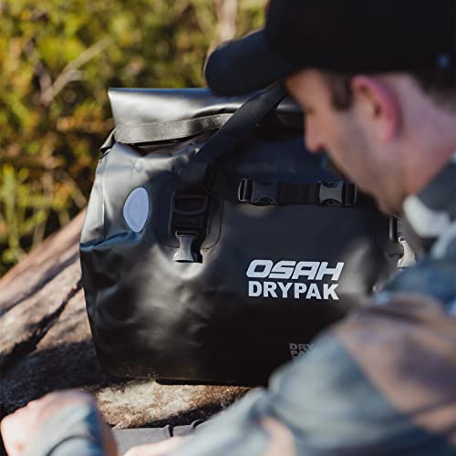 IRON JIA'S Motorcycle Dry Bag - Waterproof Duffle & Luggage Tail Bag Saddle Bags with Roll Top Closure, Shoulder Straps, Inner Pocket and Mesh Pocket (Black, 30L)