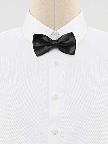 Allegra K Pre-tied Solid Adjustable Bowtie Classic Tuxedo Wedding Bow Ties for Men One Size Silver Gray