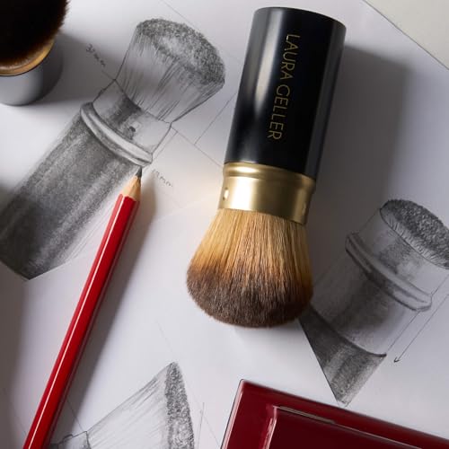 LAURA GELLER NEW YORK The Wonder Brush, Makeup Brush with Wooden Handle, Apply The Wonder Balm, Cream & Liquid Blush, Even Application and Blending