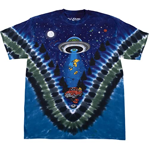 Liquid Blue Men's Light Fantasy Abduction Alien Bears, Tie Dye