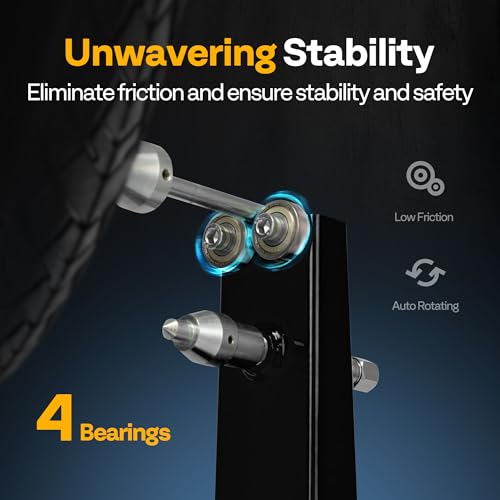 VIVOHOME Motorcycle Wheel Balancer & Truing Stand, Spin Static Truing Stand and Tire Balancing Tool for Most Motorcycles and Sport Dirt Bikes with Adjustable Centering Cones, and Truing Pointer, Black