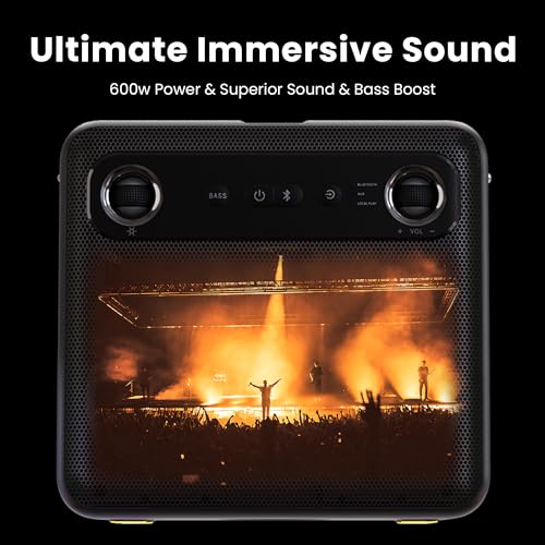 Ikarao 2024 Smart Karaoke Machine for Adults - with Lyrics Display, 64GB Karaoke Tablet, 2 Wireless Mics, Professional Karaoke System, 600W Peak Power, 4 DJ Lights, Karaoke Speaker for Any Occasion