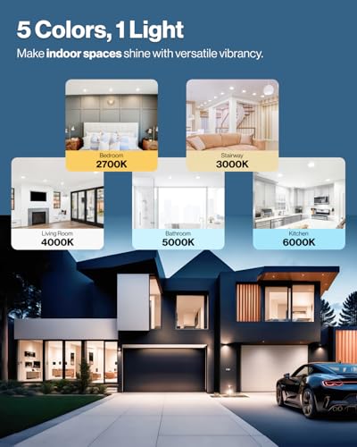 Sunco 48 Pack 6 Inch LED Recessed Light, Canless Ceiling Lights Slim with Junction Box, 850 LM, 14W (100W Equivalent), Selectable CCT 2700K/3000K/4000K/5000K/6000K, Dimmable, Wafer Thin ETL