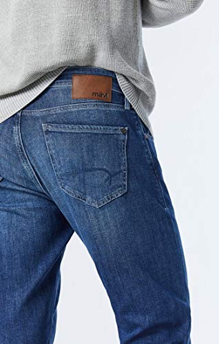 Mavi - Mens Zach Straight Jeans, Color Dark Supermove, Size: 33W x 30L