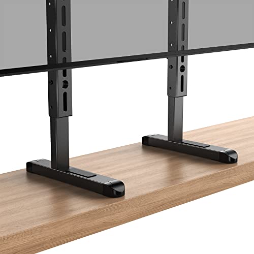 Perlegear TV Stand Steel TV Legs for Most 37–82 Inch Flat or Curved TVs up to 110 lbs, Height Adjustable TV Feet Suitable for Soundbar, Universal Tabletop TV Stand Base Max VESA 800 x 500mm, PGTVS20