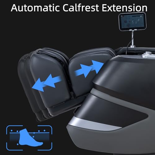 MassaMAX 2024 4D Massage Chair, Full Body Recliner with Zero Gravity, Electric Extendable Footrest, AI Voice Control, Automatic Body Scan, Deep Yoga Stretch, Foot Rollers, and Heat (Deep Black)